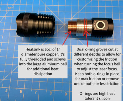 CAFL High Power Laser Pointer 6200mW Blue 450nm Continuous Duty 1x26650 - Image 4